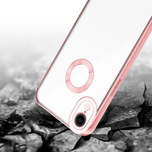 Deksel til iPhone XR Beskyttelsesdeksel av fleksibelt TPU-silikon med kromapplikasjon