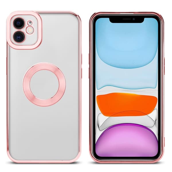 Deksel til iPhone 11 Beskyttelsesdeksel av fleksibelt TPU-silikon med kromapplikasjon
