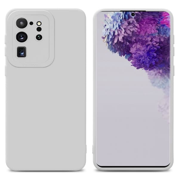 Samsung Galaxy S20 ULTRA Suojakuori Suojakotelo valmistettu joustavasta TPU-silikonista FLUID VALKOINEN