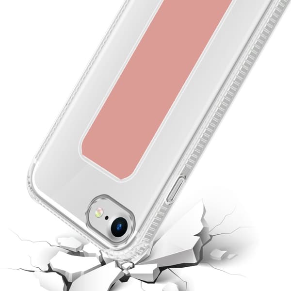 Deksel til iPhone 7 / 7S / 8 / SE 2020 Beskyttelsesdeksel av fleksibelt TPU-silikon med holder og stativfunksjon