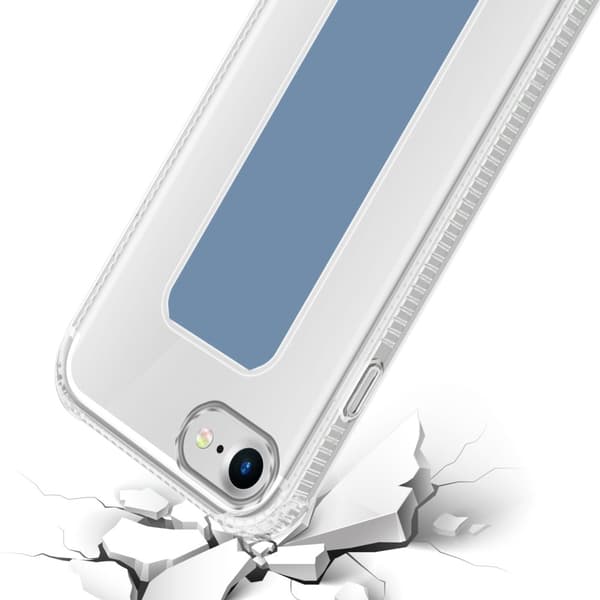 Deksel til iPhone 7 / 7S / 8 / SE 2020 Beskyttelsesdeksel av fleksibelt TPU-silikon med holder og stativfunksjon