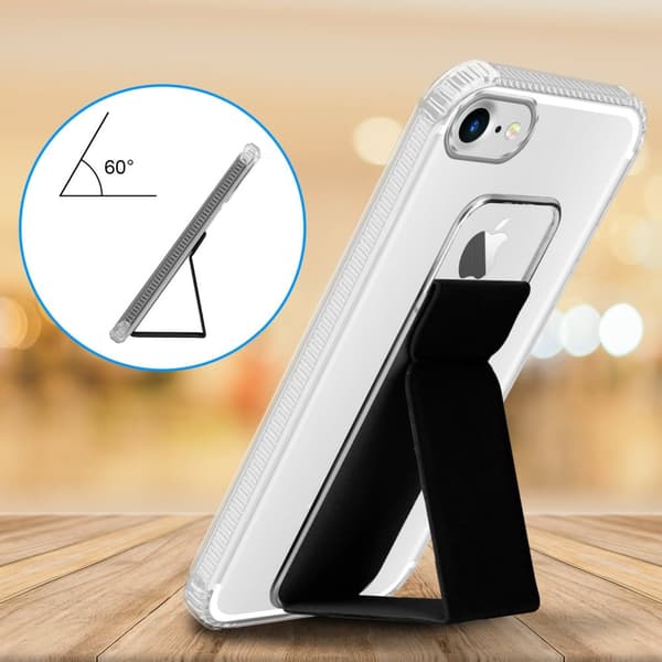 Deksel til iPhone 7 / 7S / 8 / SE 2020 Beskyttelsesdeksel av fleksibelt TPU-silikon med holder og stativfunksjon