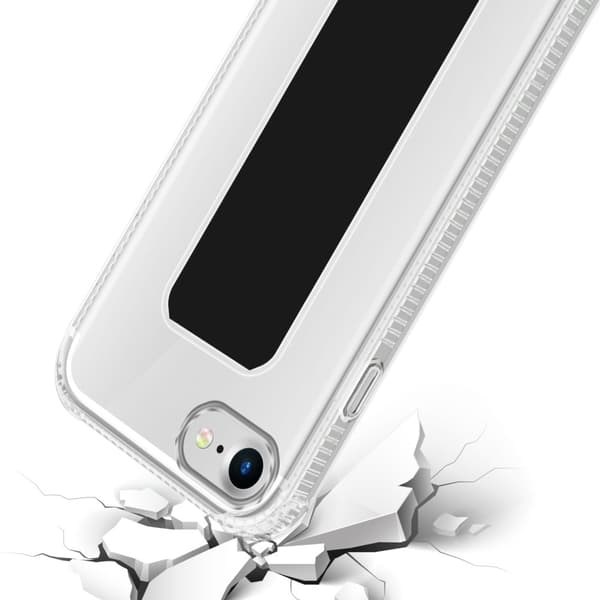 Deksel til iPhone 7 / 7S / 8 / SE 2020 Beskyttelsesdeksel av fleksibelt TPU-silikon med holder og stativfunksjon