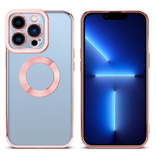 iPhone 13 PRO MAX Skal Fodral av flexibelt TPU-silikon med Chrome-applikation Mobilskydd