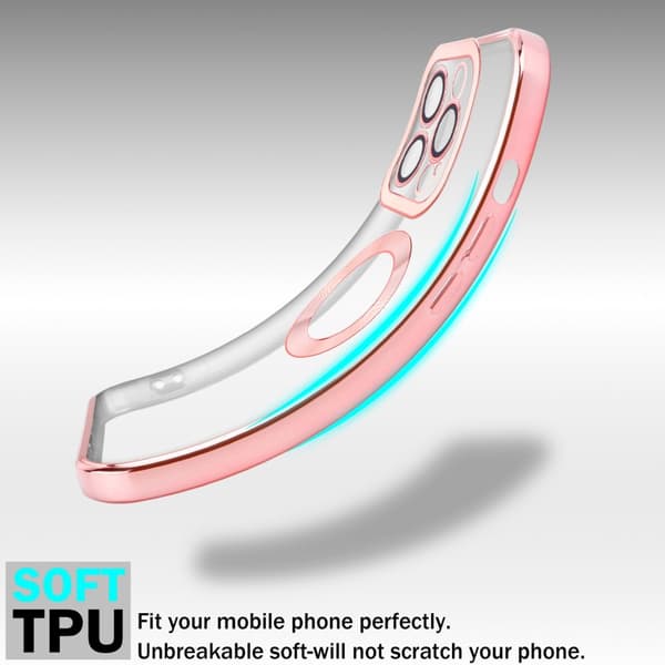 iPhone 13 PRO MAX Skal Fodral av flexibelt TPU-silikon med Chrome-applikation Mobilskydd