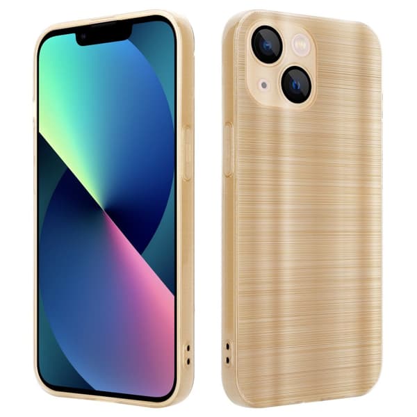 iPhone 13 MINI Suojakuori Suojakotelo joustavasta TPU-silikonista harjatulla muotoilulla Harjattua kultaa