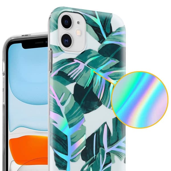 Deksel til iPhone 11 Lommebokdeskel av TPU-silikon med blomstermønster