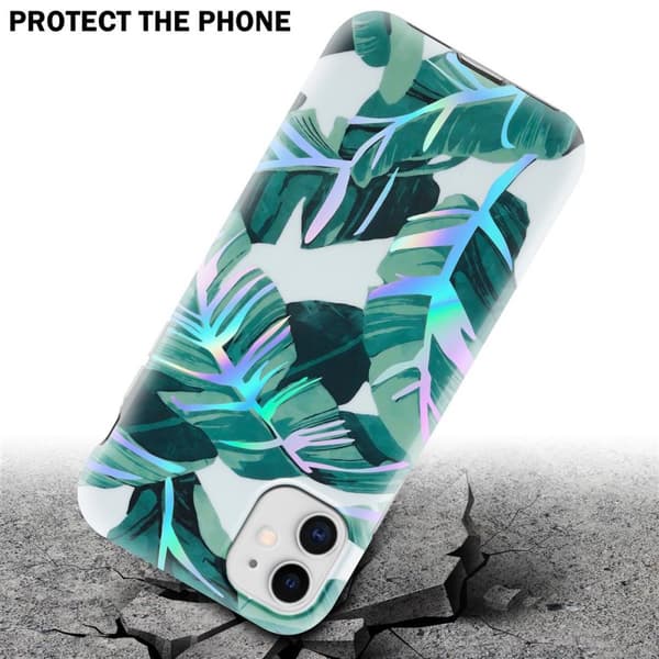 Deksel til iPhone 11 Lommebokdeskel av TPU-silikon med blomstermønster