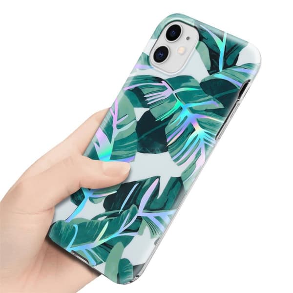 Deksel til iPhone 11 Lommebokdeskel av TPU-silikon med blomstermønster