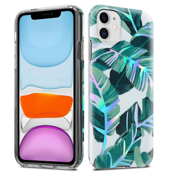 Deksel til iPhone 11 Lommebokdeskel av TPU-silikon med blomstermønster