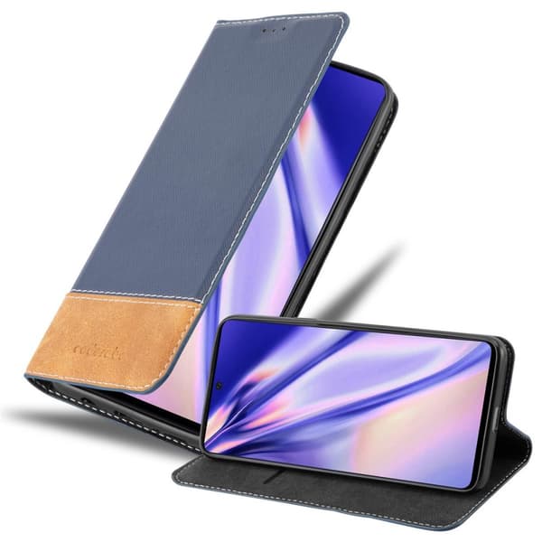 Samsung Galaxy A71 4G Suojakotelo Suojakuori Lompakkokotelo Matkapuhelinkotelo jossa magneettisuljenta, jalusta-toiminto ja korttitasku TUMMAN SININEN RUSKEA
