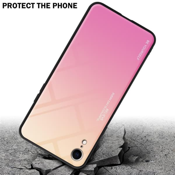iPhone XR Skal Fodral i två färger av TPU-silikon och baksida av härdat glas Case Cover Mobilskydd