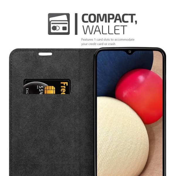 Samsung Galaxy A02s Fodral Skal Plånboksfodral Case med magnetisk stängning, ståfunktion och kortficka