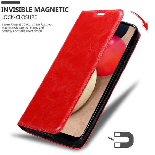 Samsung Galaxy A02s Fodral Skal Plånboksfodral Case med magnetisk stängning, ståfunktion och kortficka