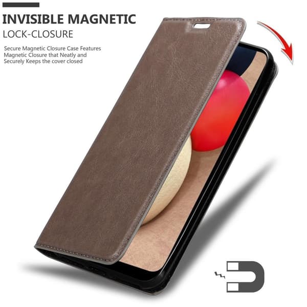 Samsung Galaxy A02s Fodral Skal Plånboksfodral Case med magnetisk stängning, ståfunktion och kortficka