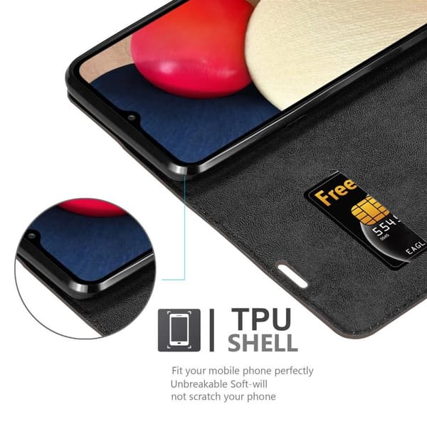 Lommebokdeksel til Samsung Galaxy A02s Deksel med magnetisk lukking, stativfunksjon og kortlomme