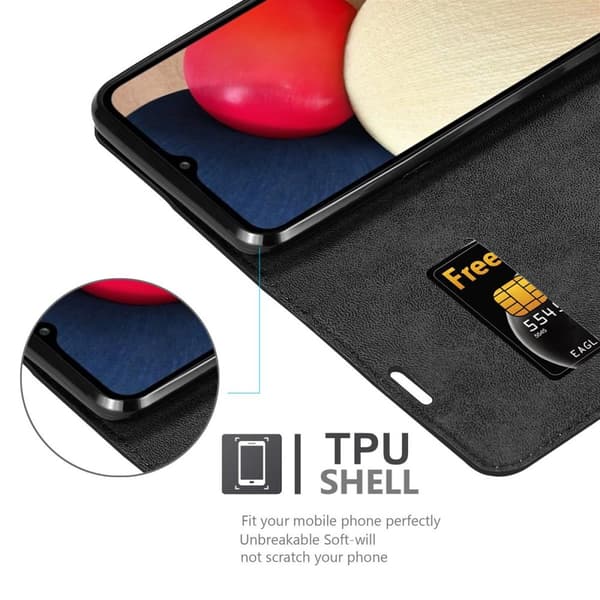 Lommebokdeksel til Samsung Galaxy A02s Deksel med magnetisk lukking, stativfunksjon og kortlomme
