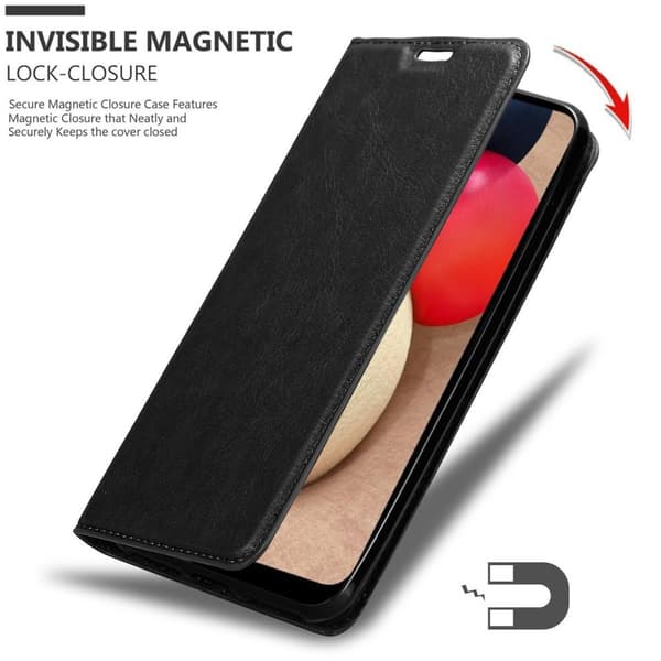 Samsung Galaxy A02s Fodral Skal Plånboksfodral Case med magnetisk stängning, ståfunktion och kortficka