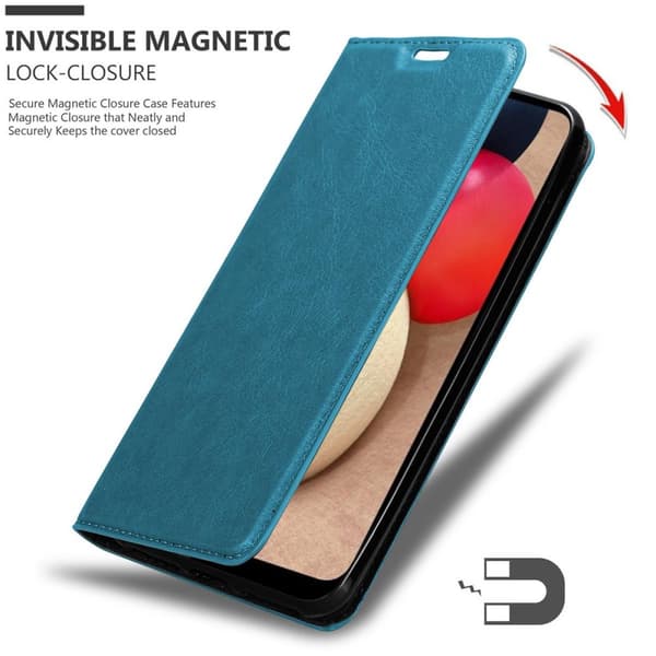 Samsung Galaxy A02s Fodral Skal Plånboksfodral Case med magnetisk stängning, ståfunktion och kortficka