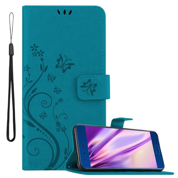 Honor 9 Suojakotelo Suojakuori Lompakkokotelo Matkapuhelinkotelo Kukat jossa on magneettisuljenta, jalusta-toiminto ja korttipaikat