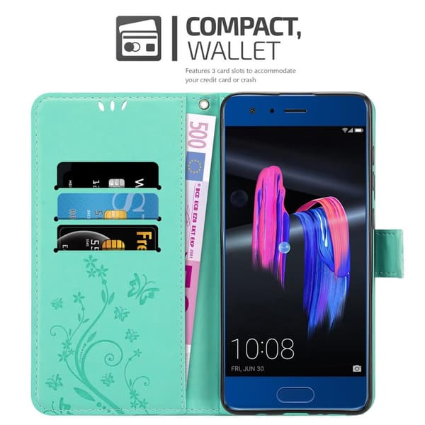 Honor 9 Pungetui Cover Blomster ()