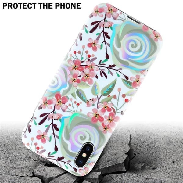 iPhone X / XS Suojakotelo TPU-silikonista valmistettu suojakuori jossa on kukkakuvioinen kuvio