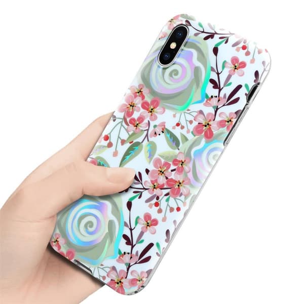 iPhone X / XS Suojakotelo TPU-silikonista valmistettu suojakuori jossa on kukkakuvioinen kuvio