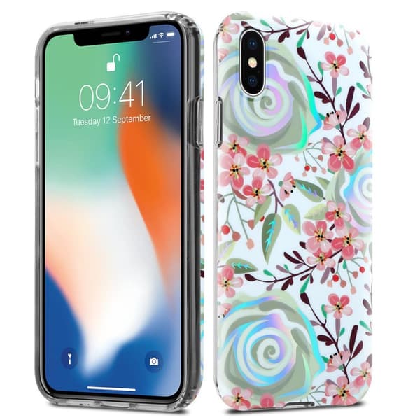 iPhone X / XS Suojakotelo TPU-silikonista valmistettu suojakuori jossa on kukkakuvioinen kuvio