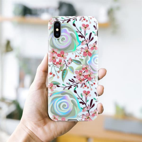 iPhone X / XS Suojakotelo TPU-silikonista valmistettu suojakuori jossa on kukkakuvioinen kuvio