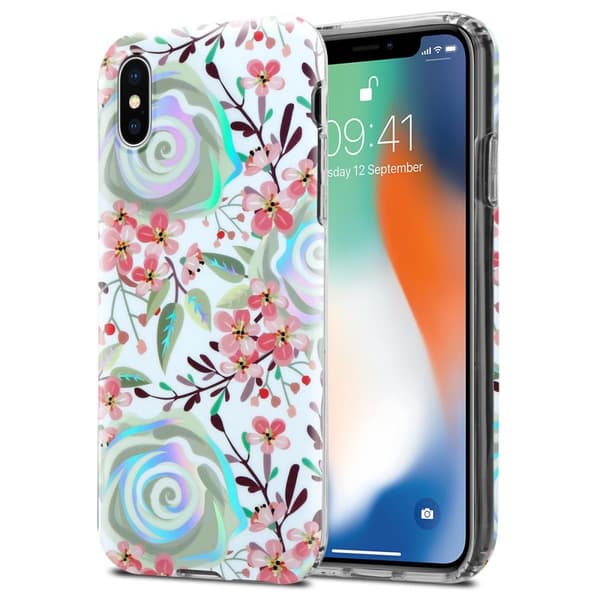 iPhone X / XS Skal Fodral av TPU-silikon med blommönster Mobilskydd