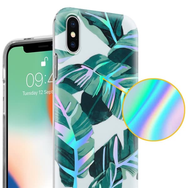 iPhone X / XS Skal Fodral av TPU-silikon med blommönster Mobilskydd