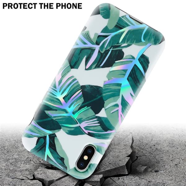 iPhone X / XS Skal Fodral av TPU-silikon med blommönster Mobilskydd