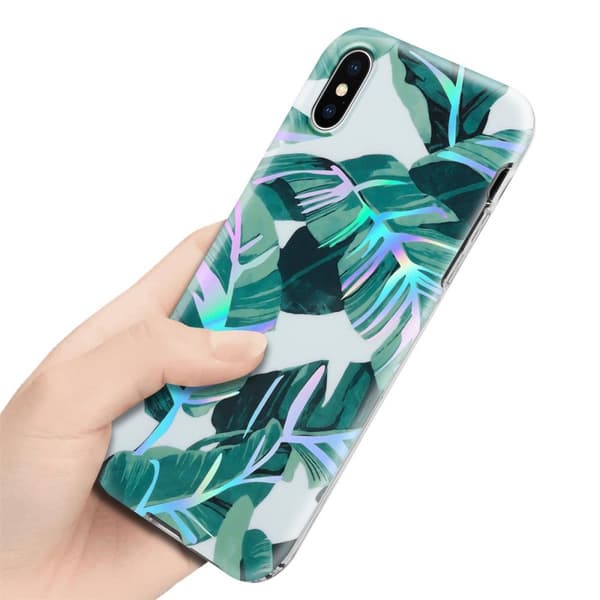 iPhone X / XS Skal Fodral av TPU-silikon med blommönster Mobilskydd
