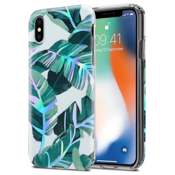 iPhone X / XS Skal Fodral av TPU-silikon med blommönster Mobilskydd