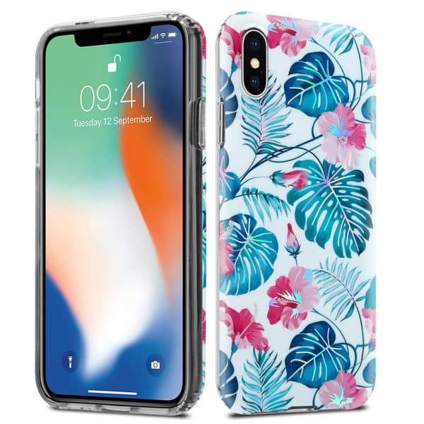 iPhone X / XS Suojakotelo TPU-silikonista valmistettu suojakuori jossa on kukkakuvioinen kuvio