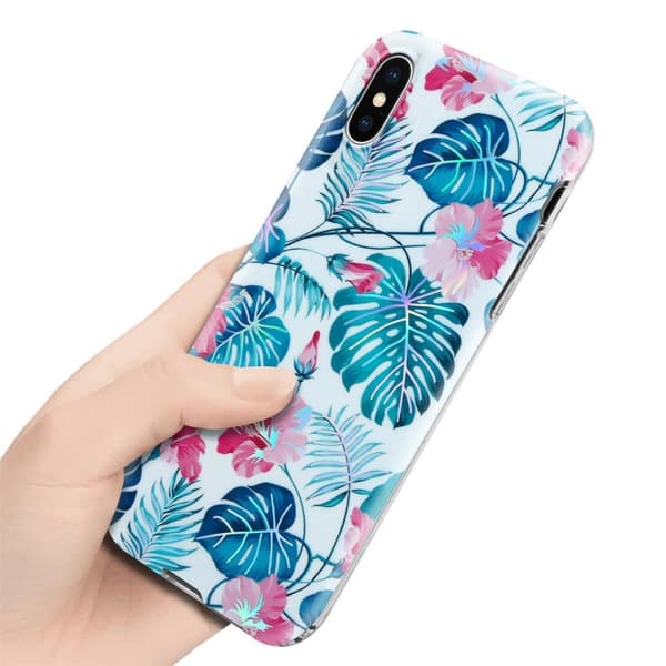 iPhone X / XS Skal Fodral av TPU-silikon med blommönster Mobilskydd