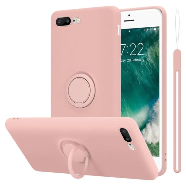 Silikondeksel til iPhone 7 PLUS / 7S PLUS / 8 PLUS Deksel av fleksibelt TPU-silikon LIQUID ROSA