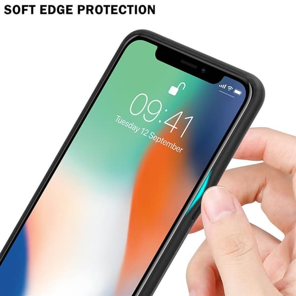 Deksel til iPhone X / XS Stripe optics Silikondeskel laget av TPU-silikon og bakside av herdet glass