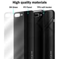 Miniatyrbild 6 av 6: iPhone 7 PLUS / 7S PLUS / 8 PLUS Skal Fodral Case Cover Randigt utseende i TPU-silikon och baksida i härdat glas Skyddsfodral