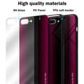 Miniatyrbild 6 av 6: iPhone 7 PLUS / 7S PLUS / 8 PLUS Skal Fodral Case Cover Randigt utseende i TPU-silikon och baksida i härdat glas Skyddsfodral
