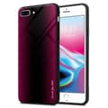 Miniatyrbild 1 av 6: iPhone 7 PLUS / 7S PLUS / 8 PLUS Skal Fodral Case Cover Randigt utseende i TPU-silikon och baksida i härdat glas Skyddsfodral