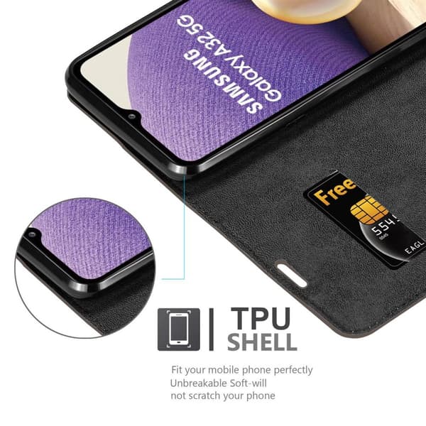 Samsung Galaxy A32 4G Fodral Skal Plånboksfodral Case med magnetisk stängning, ståfunktion och kortficka