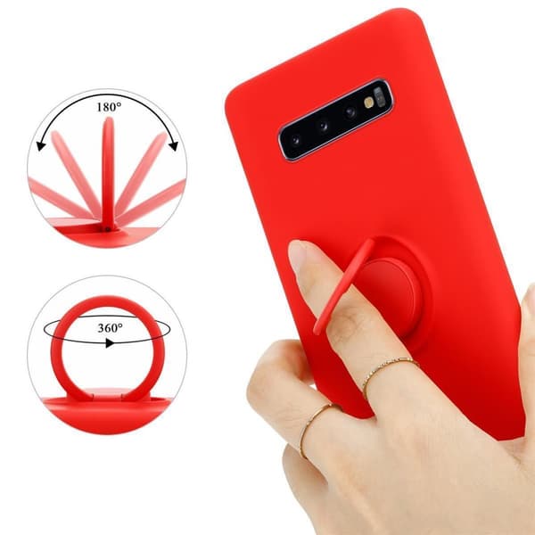 Samsung Galaxy S10 4G Suojakotelo Suojakuori joustavasta TPU-silikonista jossa on rengas