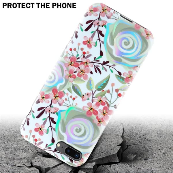iPhone 7 PLUS / 7S PLUS / 8 PLUS Suojakotelo TPU-silikonista valmistettu suojakuori jossa on kukkakuvioinen kuvio