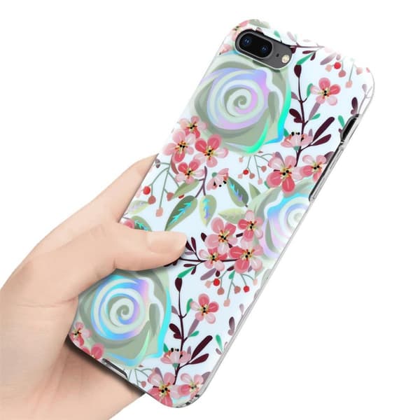 iPhone 7 PLUS / 7S PLUS / 8 PLUS Suojakotelo TPU-silikonista valmistettu suojakuori jossa on kukkakuvioinen kuvio