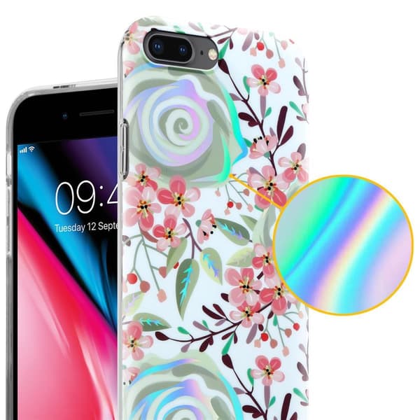 iPhone 7 PLUS / 7S PLUS / 8 PLUS Suojakotelo TPU-silikonista valmistettu suojakuori jossa on kukkakuvioinen kuvio