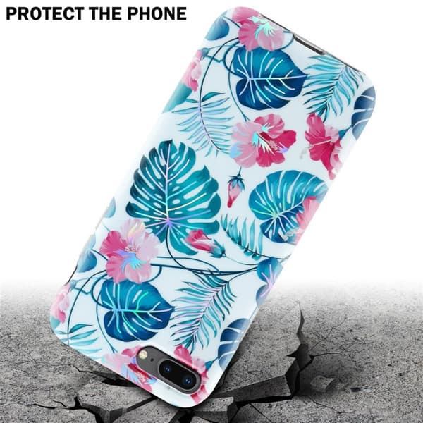 iPhone 7 PLUS / 7S PLUS / 8 PLUS Suojakotelo TPU-silikonista valmistettu suojakuori jossa on kukkakuvioinen kuvio