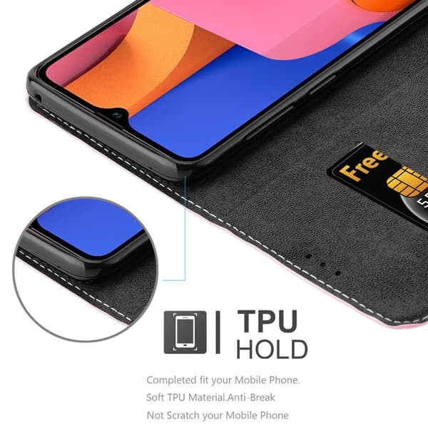Fordral för Samsung Galaxy A20s Skal med magnetisk stängning, ståfunktion och kortficka Mobilskydd