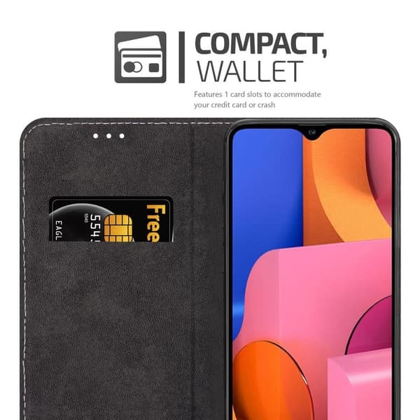 Fordral för Samsung Galaxy A20s Skal med magnetisk stängning, ståfunktion och kortficka Mobilskydd