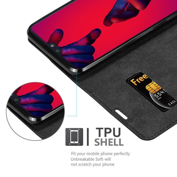 Lommebokdeksel til Huawei P20 PRO / P20 PLUS Deksel med magnetisk lukking, stativfunksjon og kortlomme